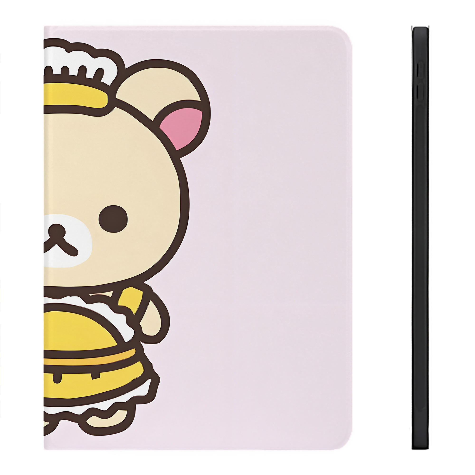 （画像用） リラックマ リラックマ キイロイトリ Rilakkuma Korilakkuma Kiiroitori IPadケース ペンホルダー付き ブックスタイルデザイン